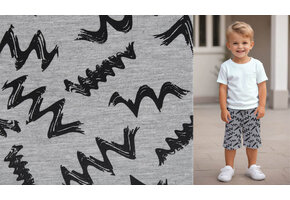 Mi & Joe French Terry Zig-Zag Grey Melange