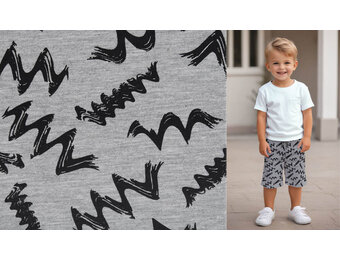 Mi & Joe French Terry Zig-Zag Grey Melange