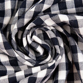 Gingham Check 8 mm Dark Navy Blue