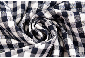 Gingham Check 8 mm Dark Navy Blue