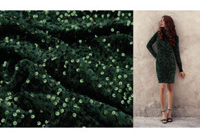 Sequins on Velvet Dark Green
