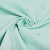 Broderie Katoen Lily Mint Blauw