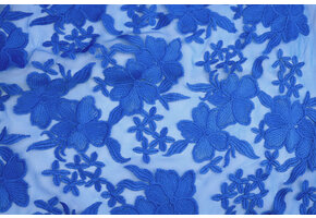 Mesh Embroidered  Eloise Royal Blue