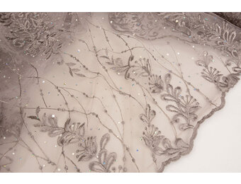 Mesh Embroidered  Penelope Diamond Glitters Mauve