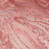 Mesh Geborduurd Pailletten Daphne Oud Roze