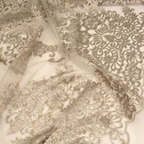 Mesh Geborduurd Alice Taupe