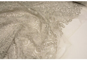 Mesh Embroidered Kate Champagne Silver