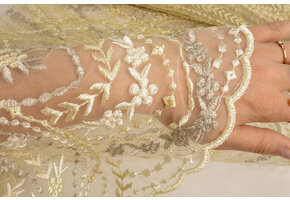 Mesh Embroidered Abigail Light Yellow