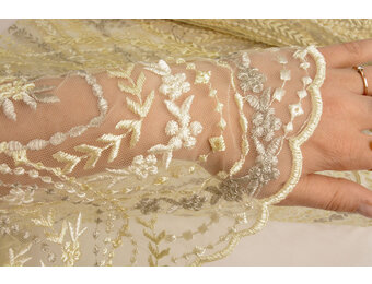 Mesh Embroidered Abigail Light Yellow