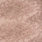 Mesh Geborduurd Hyacinth Glitter met Parel Poeder Roze