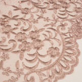 Mesh Geborduurd Hyacinth Glitter met Parel Poeder Roze