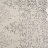 Mesh Embroidered Hyacinth Glitter with Pearl Silver