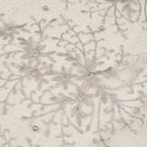 Mesh Embroidered Hyacinth Glitter with Pearl Silver