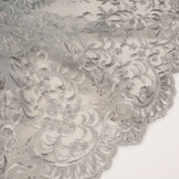 Mesh Geborduurd Hyacinth Glitter met Parel Zilver