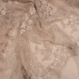 Mesh Geborduurd Nicola Glitter Nude Poeder Roze