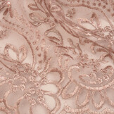 Mesh Geborduurd Mary Glitter met Parel Poeder Roze