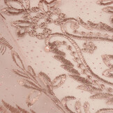 Mesh Geborduurd Mary Glitter met Parel Poeder Roze