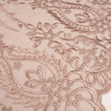 Mesh Geborduurd Mary Glitter met Parel Poeder Roze