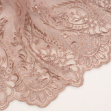 Mesh Embroidered Mary Glitter with Pearl Powder Pink