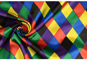 Poly Satin Printed Small Diamond Multi 2