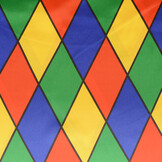 Poly Satijn Bedrukt Grote Ruit Multi 1