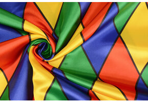 Poly Satin Printed Large Diamond Multi 1