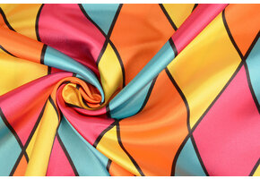 Poly Satin Printed Large Diamond Multi 2