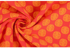 Bi-Stretch Printed Lucky Coin Red