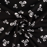 Bi-Stretch Printed Pirate Skull Black