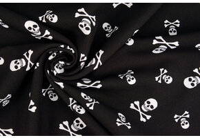 Bi-Stretch Printed Pirate Skull Black
