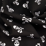 Bi-Stretch Printed Pirate Skull Black