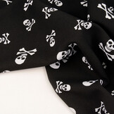 Bi-Stretch Printed Pirate Skull Black