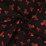Bi-Stretch Printed Pirate Skull Red