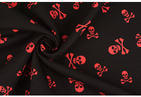 Bi-Stretch Printed Pirate Skull Red