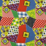 Bi-Stretch Printed Patchwork Multi Color