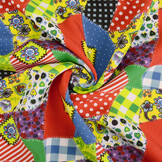Bi-Stretch Bedrukt Patchwork Multi Color