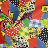 Bi-Stretch Printed Patchwork Multi Color