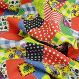 Bi-Stretch Bedrukt Patchwork Multi Color