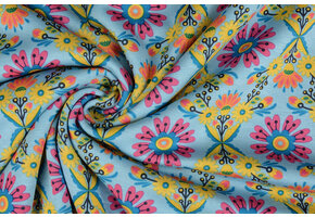 Jogging Alpenfleece Robin Flowers Light Blue