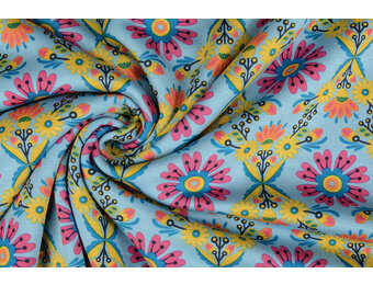 Jogging Alpenfleece Robin Flowers Light Blue