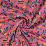 Sweatstoff Alpenfleece Wende Blätter Fuchsia