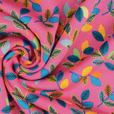 Jogging Alpenfleece Wende Leaves Fuchsia