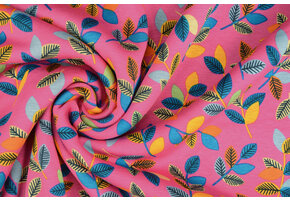 Jogging Alpenfleece Wende Leaves Fuchsia