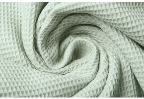 Mini Wafel Katoen Licht Oud Groen