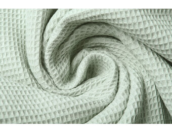 Mini Wafel Katoen Licht Oud Groen