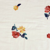 100% Cotton Voile Embroidered Rosy Off-White