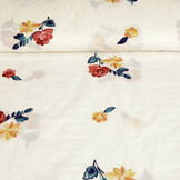 100% Katoen Voile Geborduurd Rosy Off-White