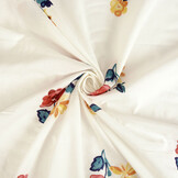 100% Katoen Voile Geborduurd Rosy Off-White