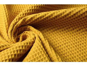 Waffle Pique Fabric Ocher