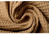 Waffle Pique Fabric Mocha Brown